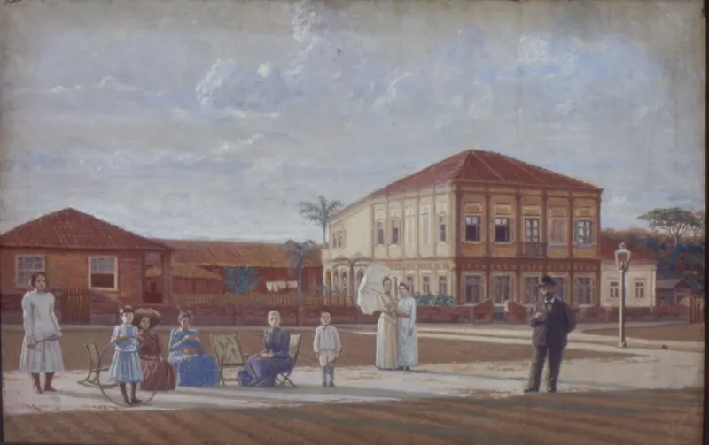Fazenda Santa Genebra, Família Barão Geraldo, óleo de Henrique Manzo.